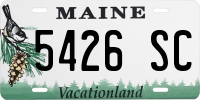 ME license plate 5426SC
