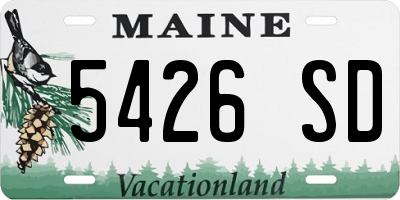 ME license plate 5426SD