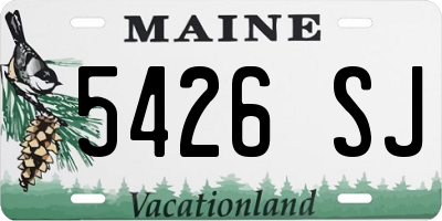 ME license plate 5426SJ