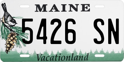 ME license plate 5426SN