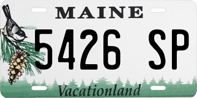 ME license plate 5426SP