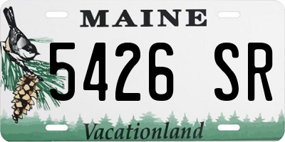 ME license plate 5426SR