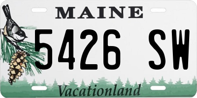 ME license plate 5426SW