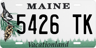 ME license plate 5426TK