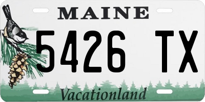 ME license plate 5426TX