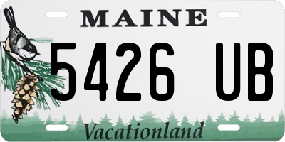 ME license plate 5426UB