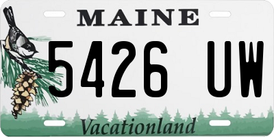 ME license plate 5426UW