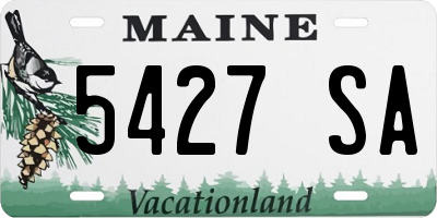 ME license plate 5427SA