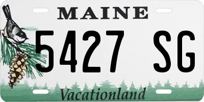 ME license plate 5427SG