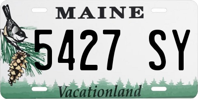 ME license plate 5427SY