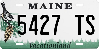 ME license plate 5427TS