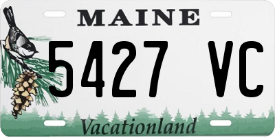 ME license plate 5427VC