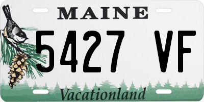 ME license plate 5427VF