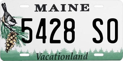 ME license plate 5428SO