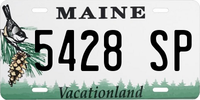 ME license plate 5428SP