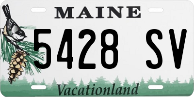 ME license plate 5428SV