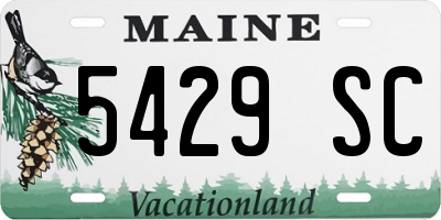 ME license plate 5429SC