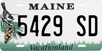 ME license plate 5429SD