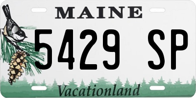 ME license plate 5429SP