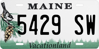 ME license plate 5429SW