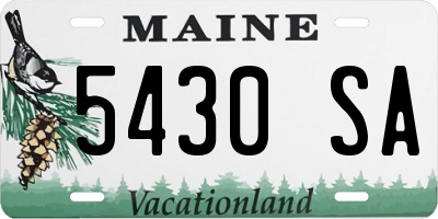 ME license plate 5430SA