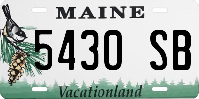 ME license plate 5430SB