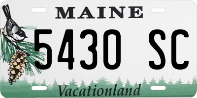 ME license plate 5430SC