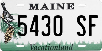 ME license plate 5430SF