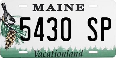 ME license plate 5430SP