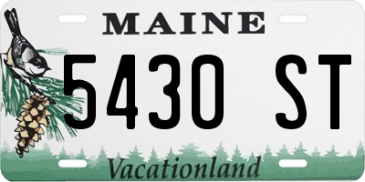 ME license plate 5430ST