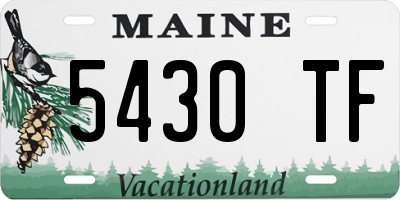 ME license plate 5430TF