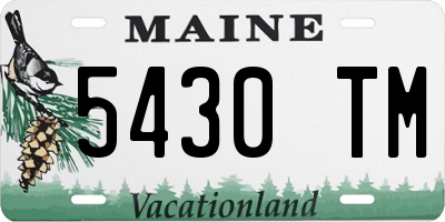 ME license plate 5430TM