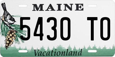 ME license plate 5430TO