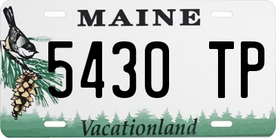 ME license plate 5430TP