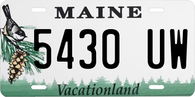 ME license plate 5430UW