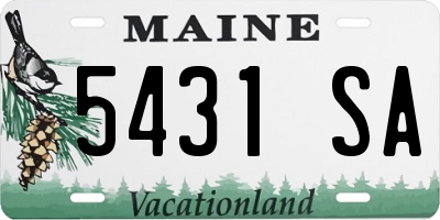 ME license plate 5431SA