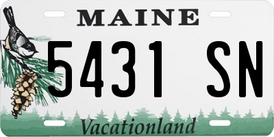 ME license plate 5431SN