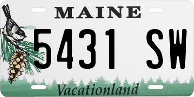 ME license plate 5431SW