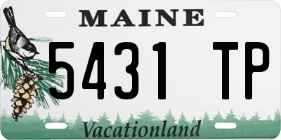 ME license plate 5431TP
