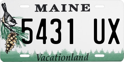 ME license plate 5431UX