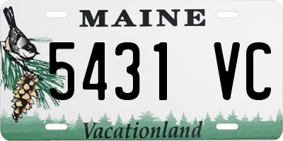 ME license plate 5431VC