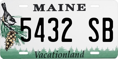 ME license plate 5432SB