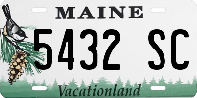 ME license plate 5432SC
