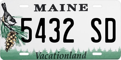 ME license plate 5432SD