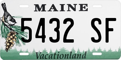ME license plate 5432SF