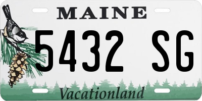 ME license plate 5432SG