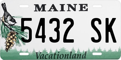 ME license plate 5432SK
