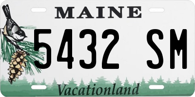 ME license plate 5432SM