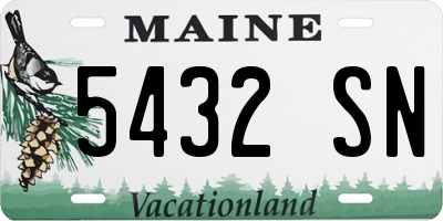 ME license plate 5432SN