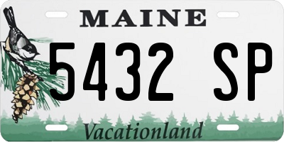 ME license plate 5432SP